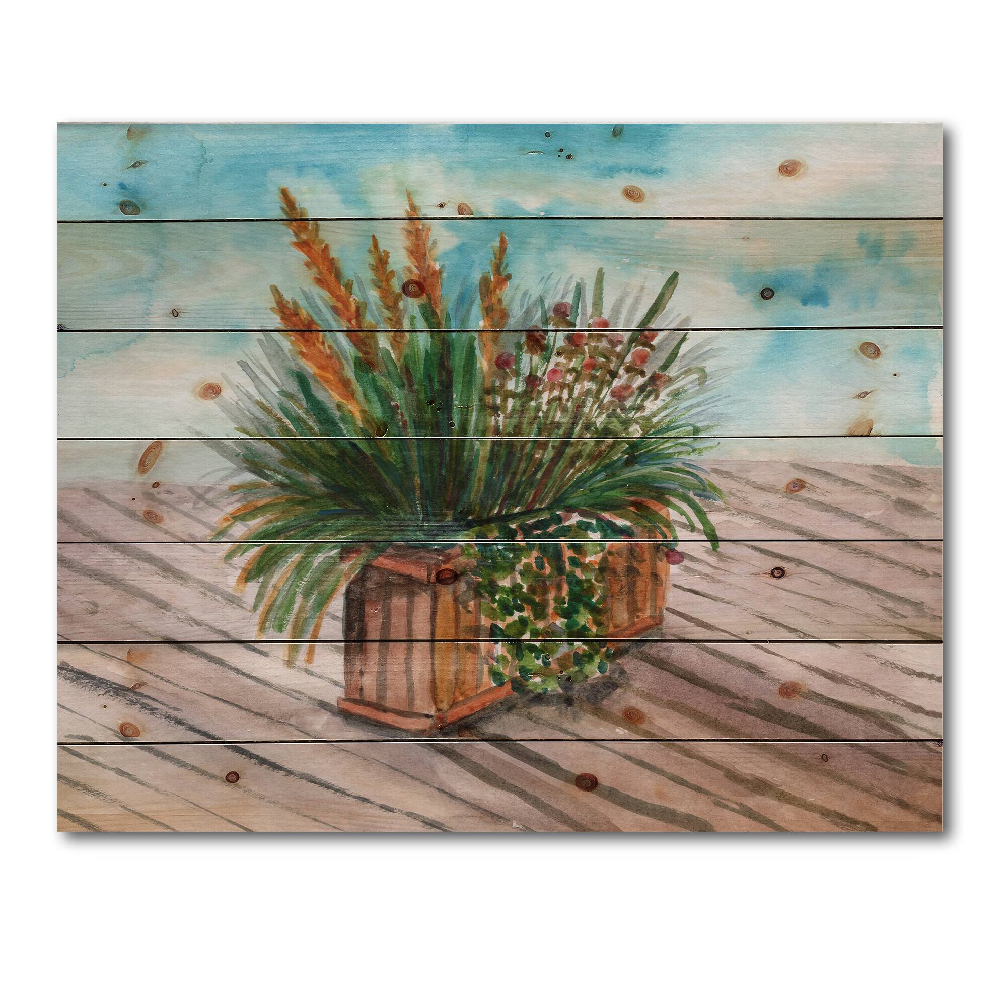 Designart - Yellow Spikelets of Houseplant With Green Stems